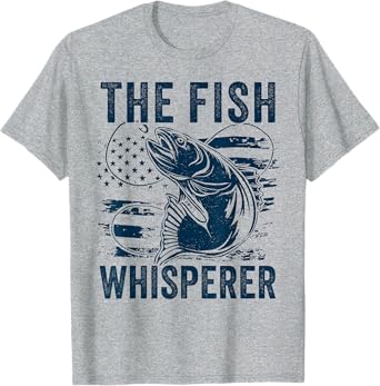 The Fish Whisperer US flag Funny Fishing T-Shirt